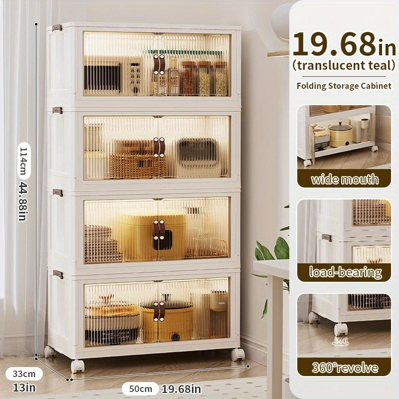 Collapsible Storage Container With Four To Five Layers Dual Access Organizer