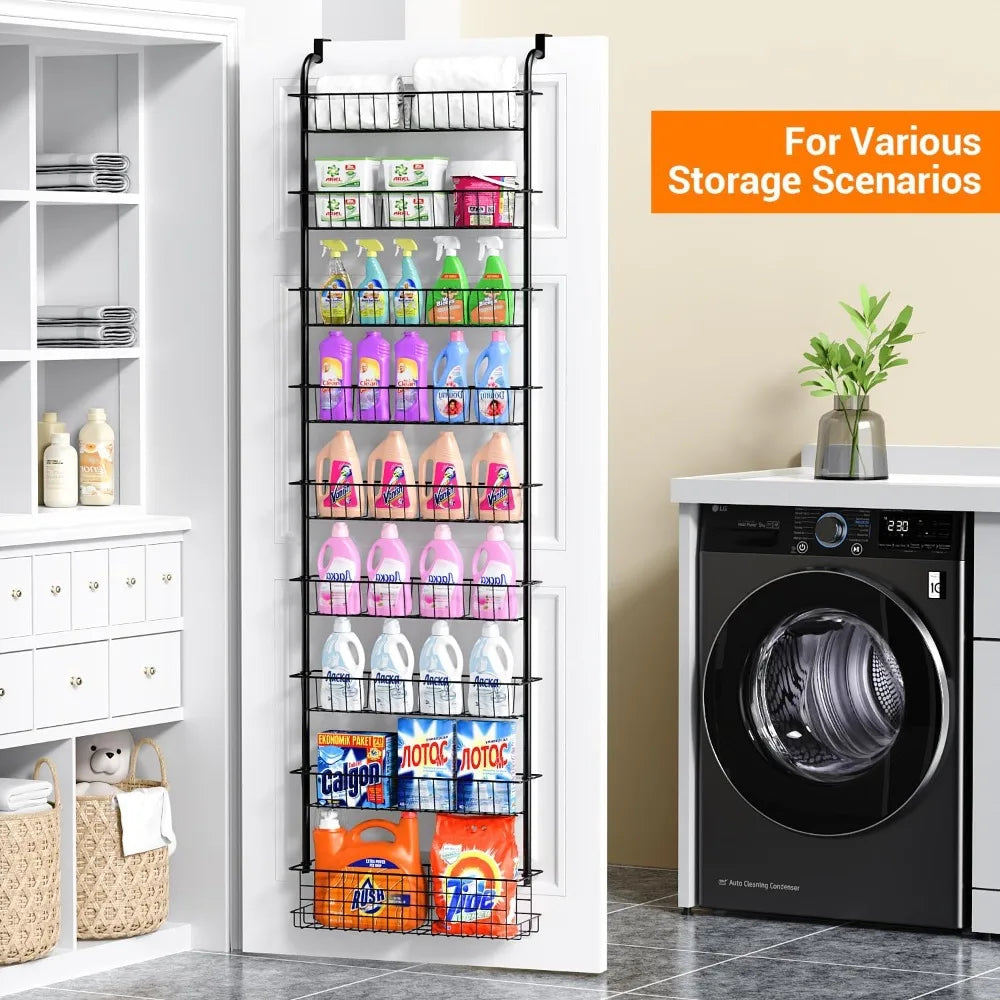 9-Tier Over Door Pantry Organizer Spice Rack Heavy Duty Metal