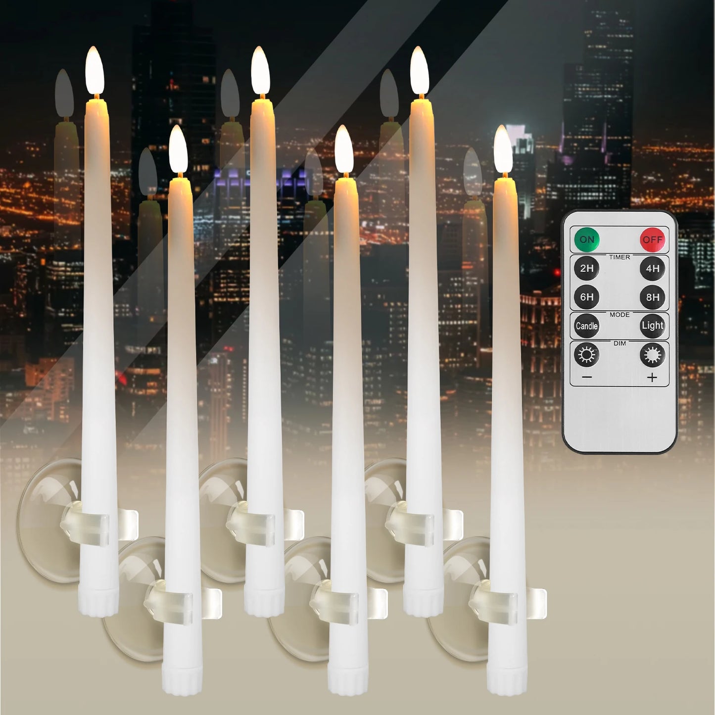 LED Flameless Flickering Taper Candles Set With Remote For Home Decor