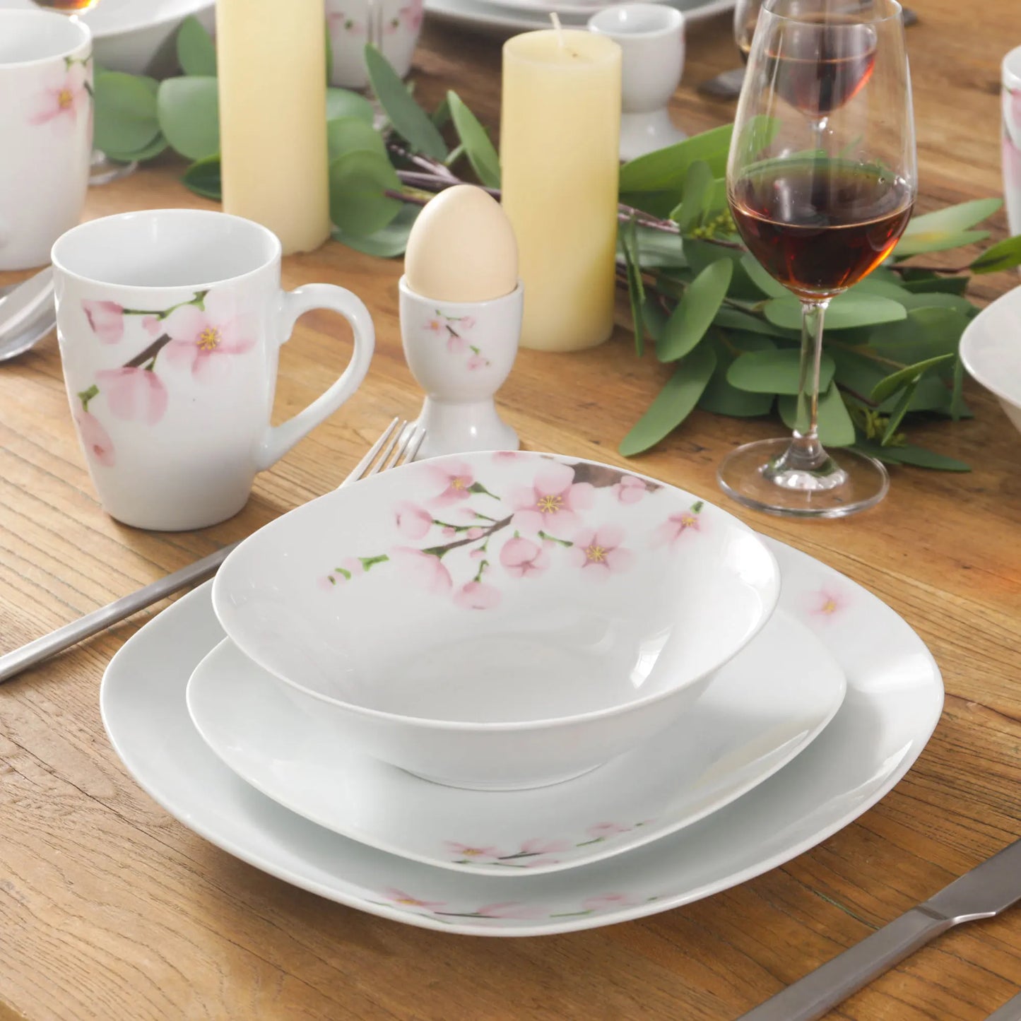 MALACASA Annie Porcelain Dinner Set 100 Piece Mugs And Plates