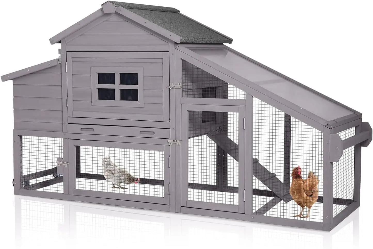 Mobile Outdoor Chicken Coop With Wheels And Nesting Box