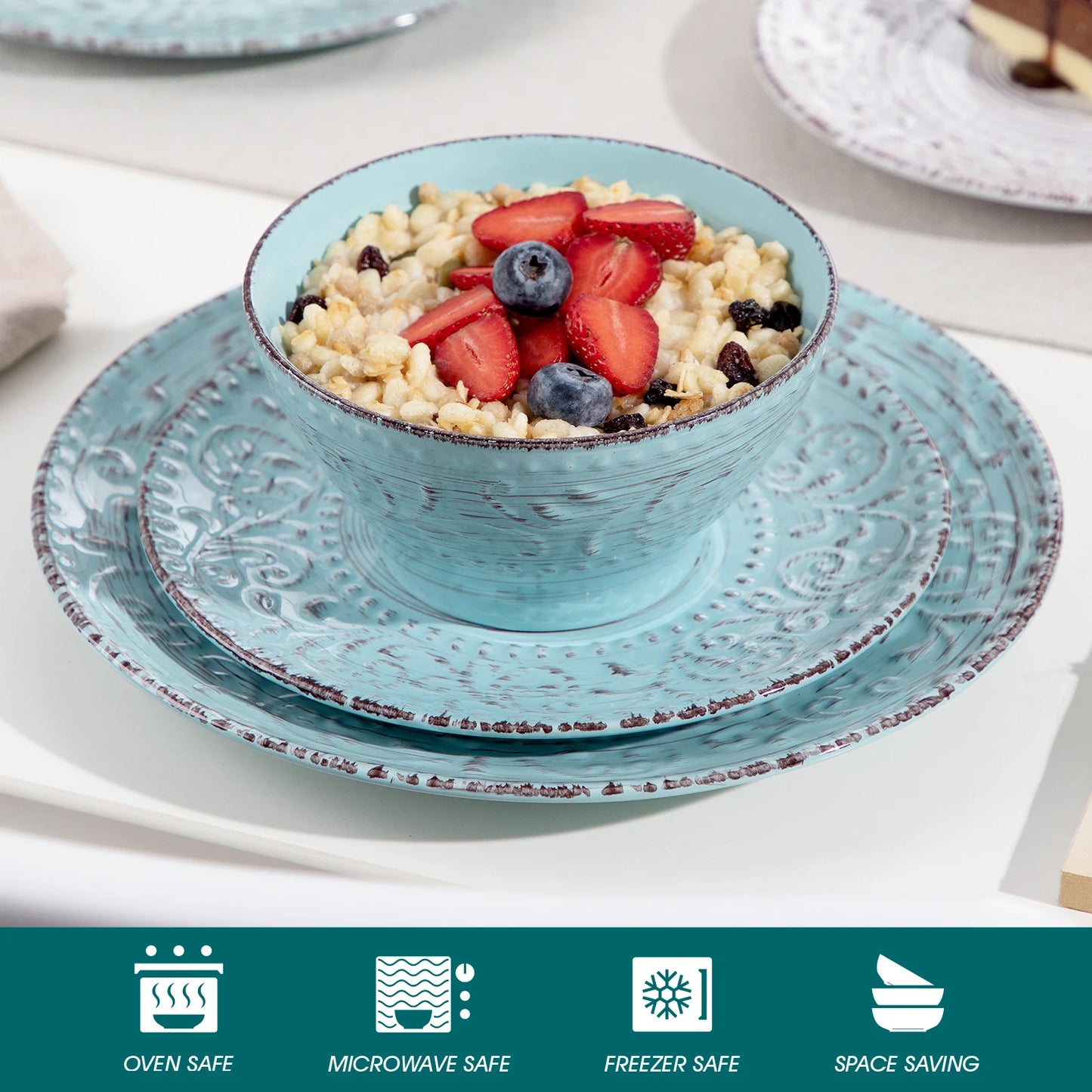 MALACASA Stoneware Dinner Set Ceramic Tableware Collection