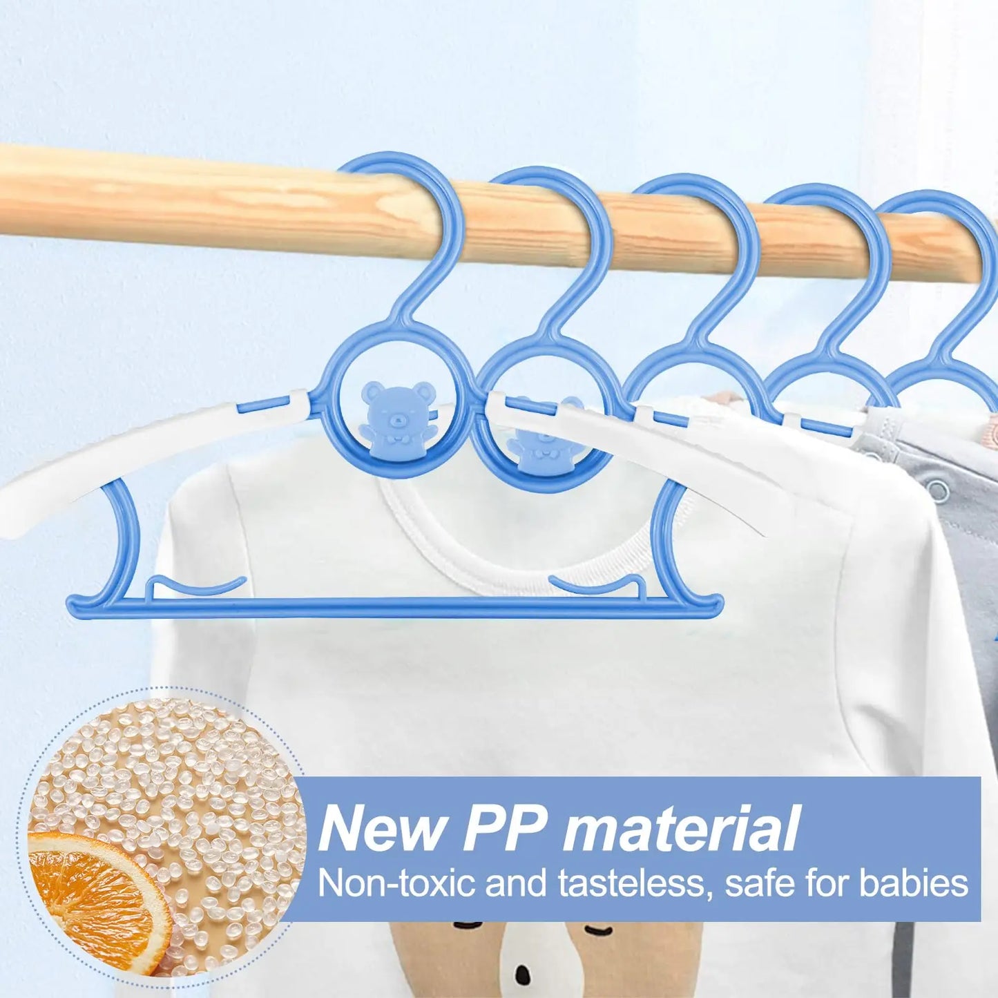 Untior Non Slip Baby Clothes Hangers Adjustable Plastic Multi Functional