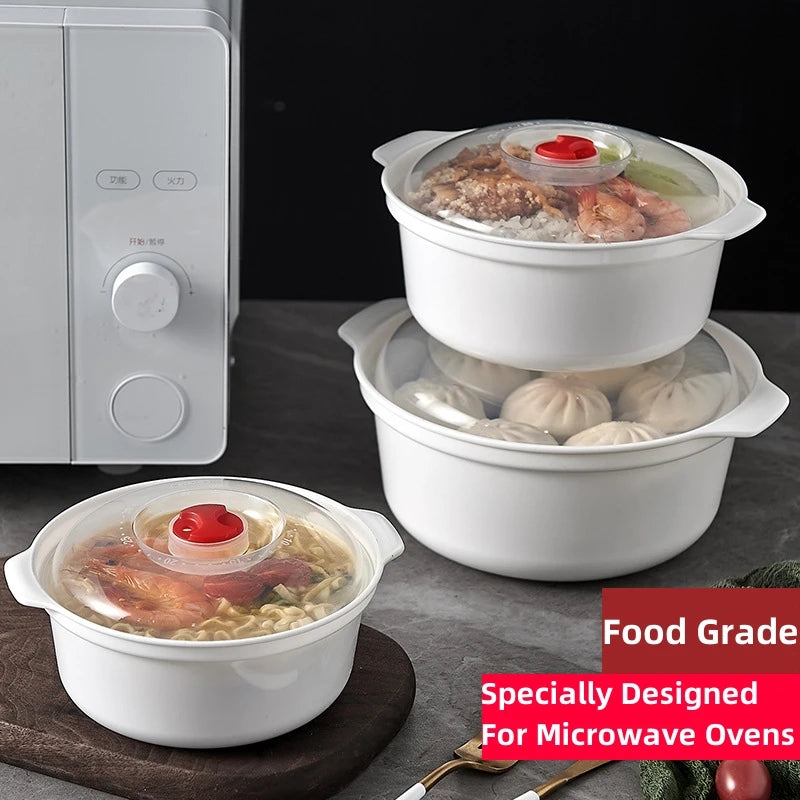 Microwave Heating Box With Lid For Steam Buns And Noodles