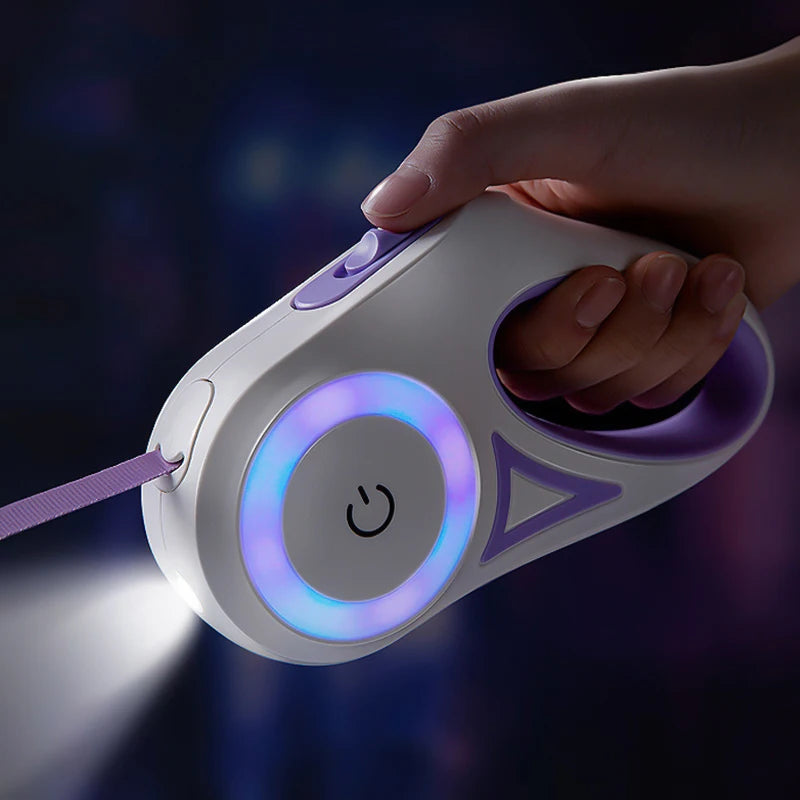 LED Retractable Dog Leash With Light For Dogs And Cats