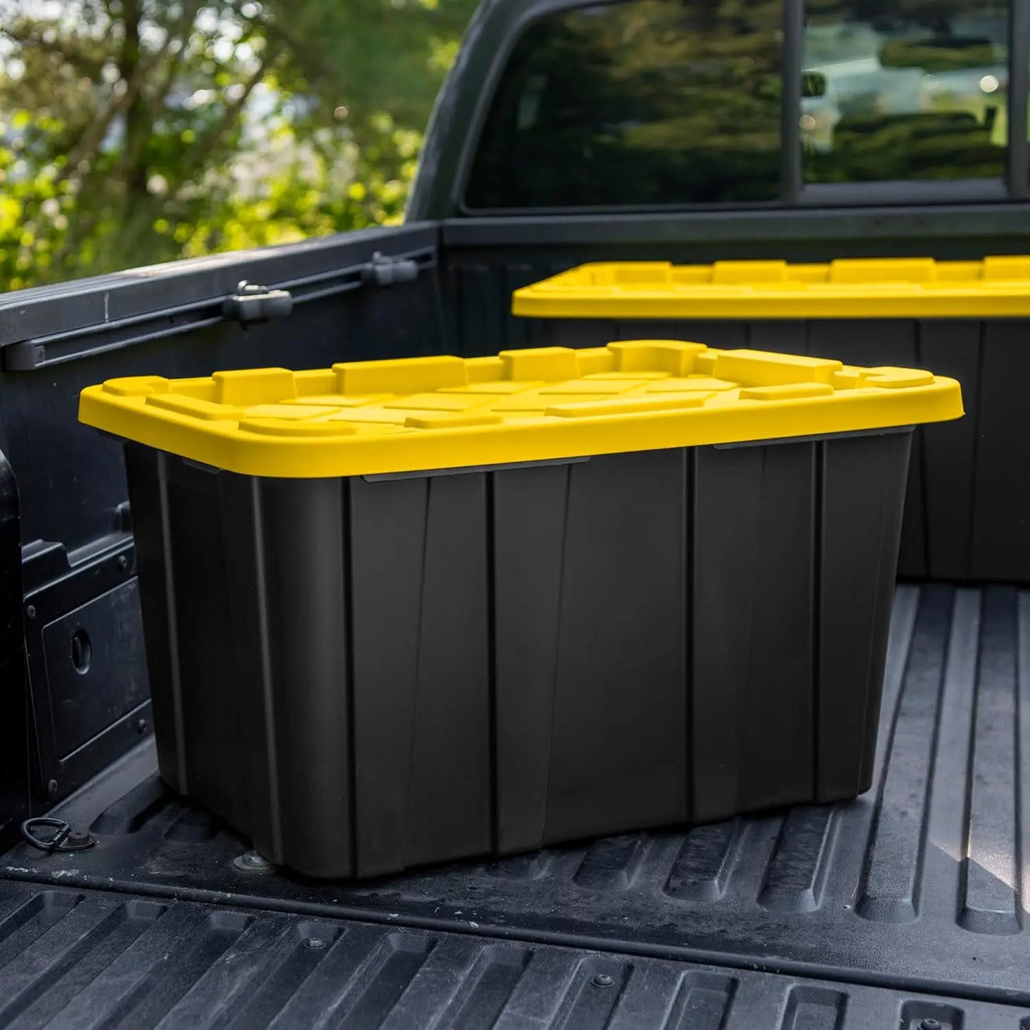 Industrial Tote Storage Bins With Lids Six-Pack Heavy-Duty Plastic Containers