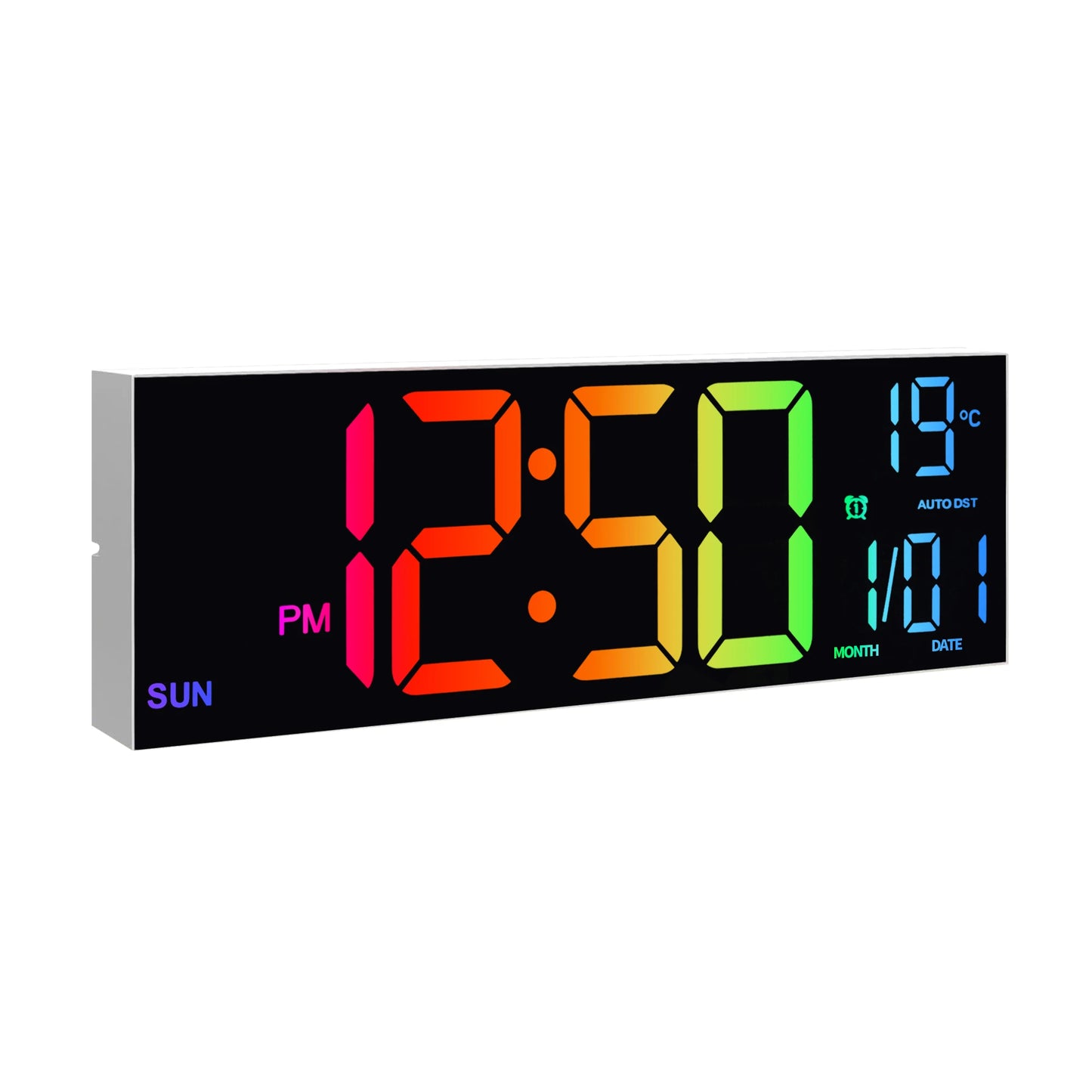 Large 16 Inch Digital Wall Clock With LED Display Remote