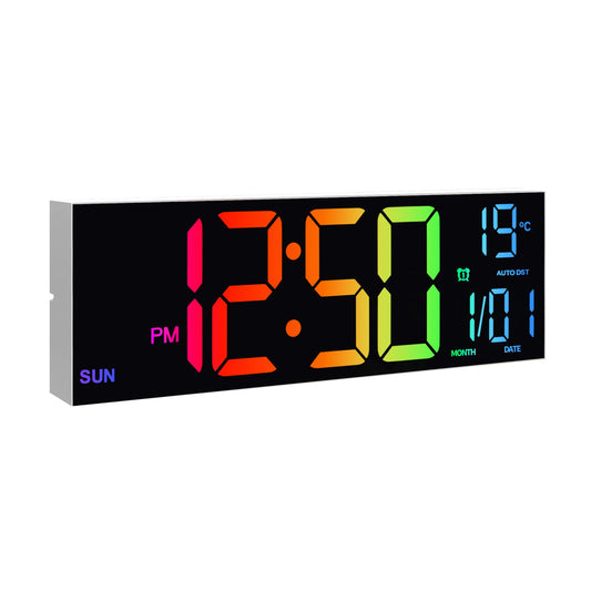 Large 16 Inch Digital Wall Clock With LED Display Remote