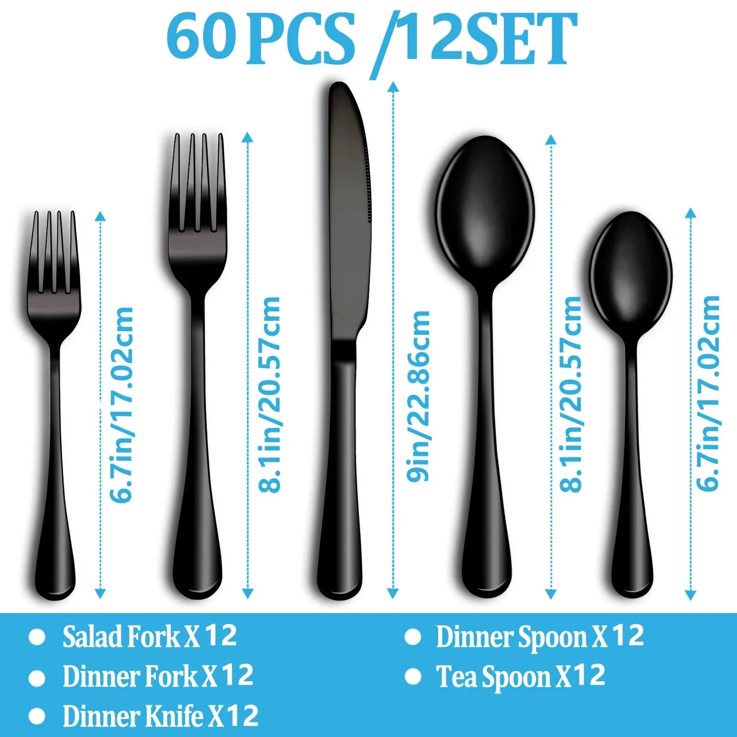 Dinnerware Stainless Steel Flatware Set Dishwasher Safe Tableware