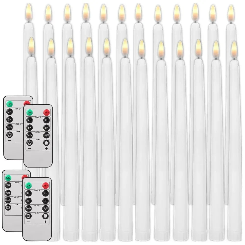 LED Flameless Flickering Taper Candles Set With Remote For Home Decor
