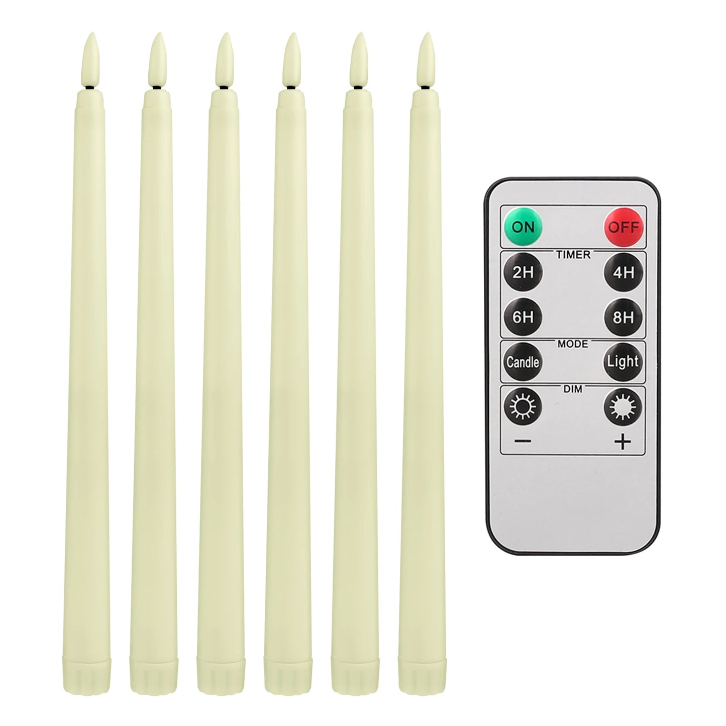 LED Flameless Flickering Taper Candles Set With Remote For Home Decor