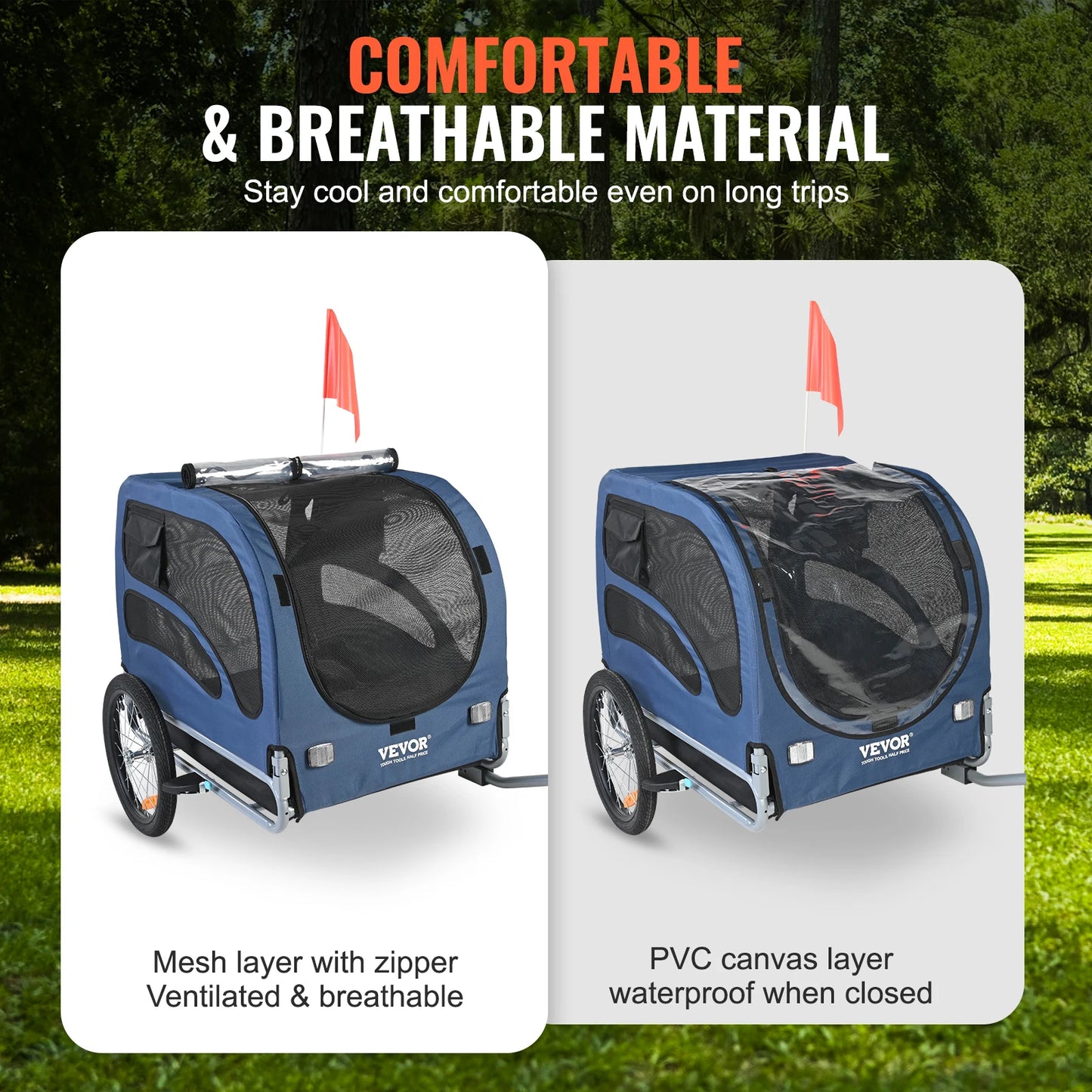SucceBuy Pet Cart Bicycle Carrier For Dogs Travel Trailer