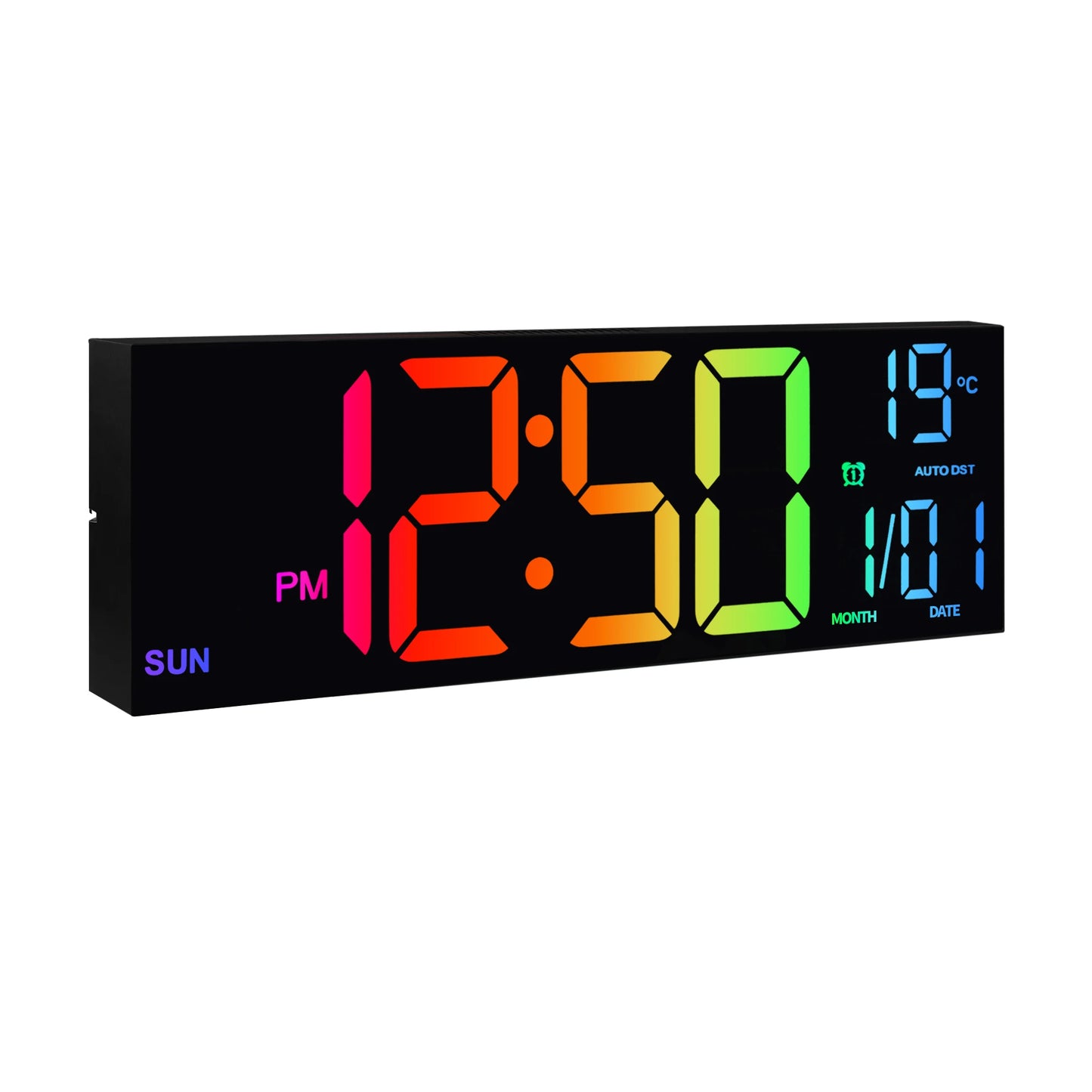 Large 16 Inch Digital Wall Clock With LED Display Remote