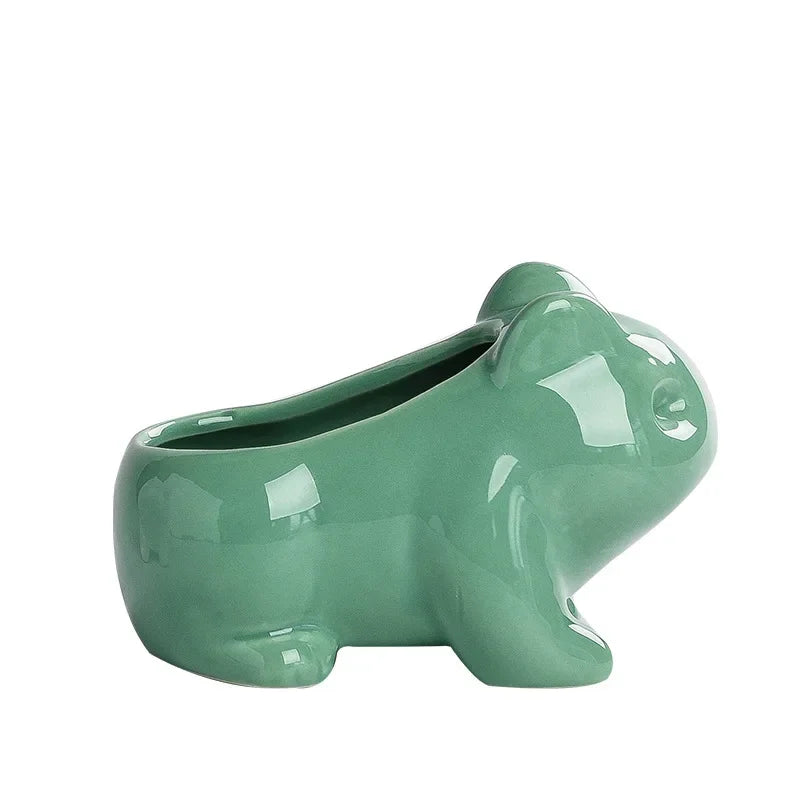 WOBDAEL Ceramic Mini Flowerpot Planter With Drainage Hole