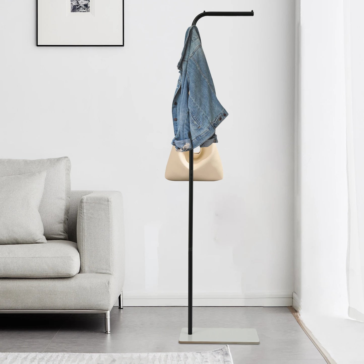 Modern L Shaped Corner Clothing Rack Freestanding Garment Organizer