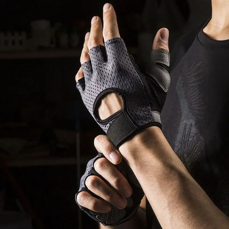 NONECN Summer Half Finger Gloves Ice Silk Breathable Anti-Slip Cycling