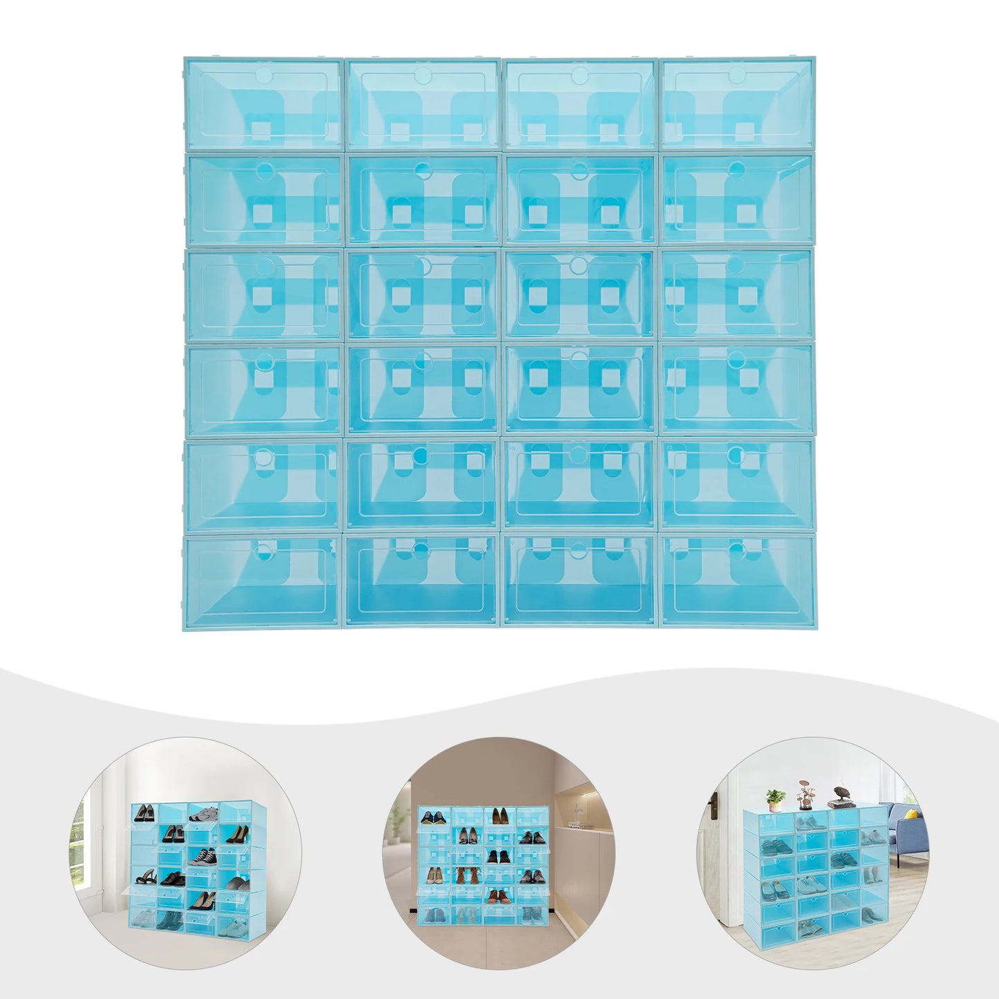 Bymaocar Stackable Shoe Organizer Boxes With Heart Shaped Hole