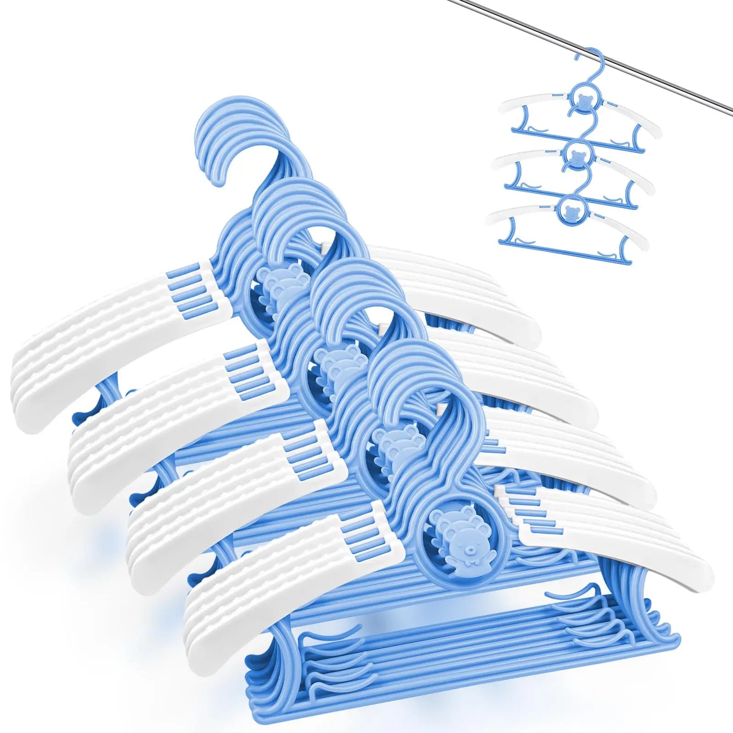 Untior Non Slip Baby Clothes Hangers Adjustable Plastic Multi Functional