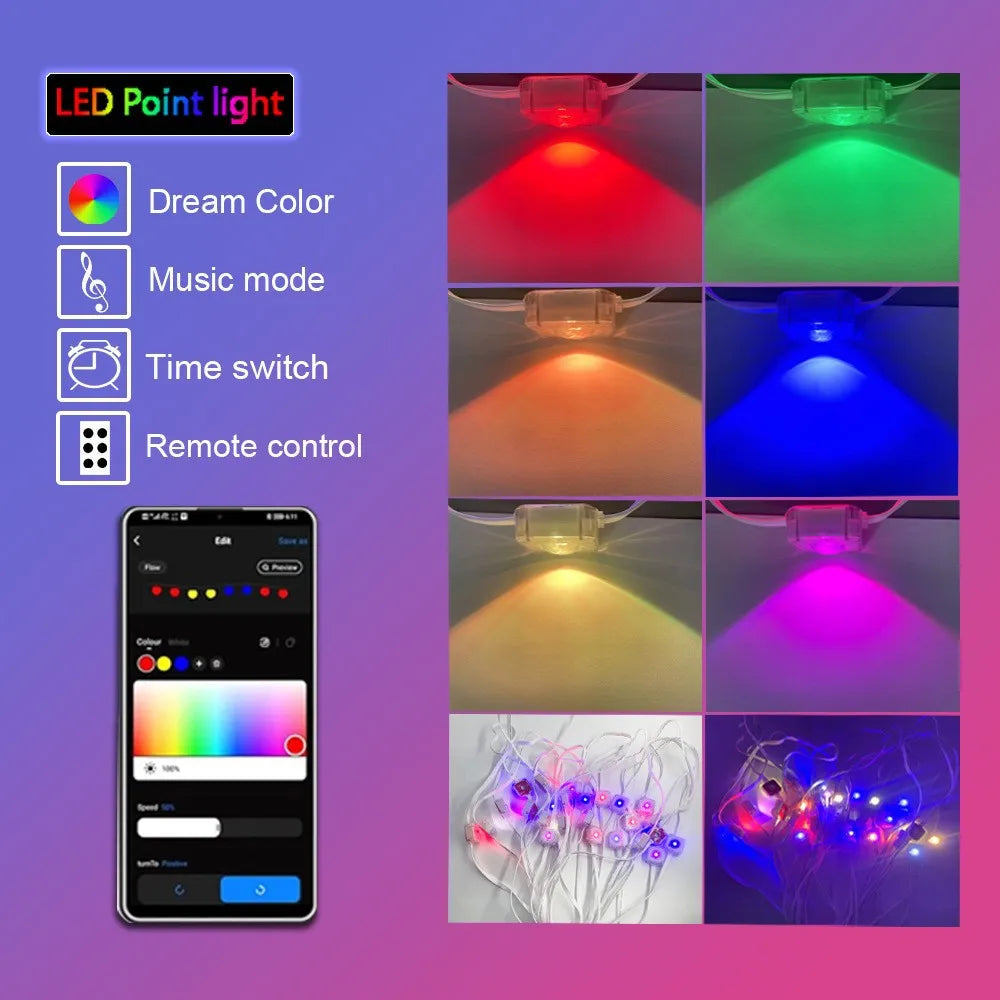 MIMIRGB Outdoor Eaves LED Light String With App Control