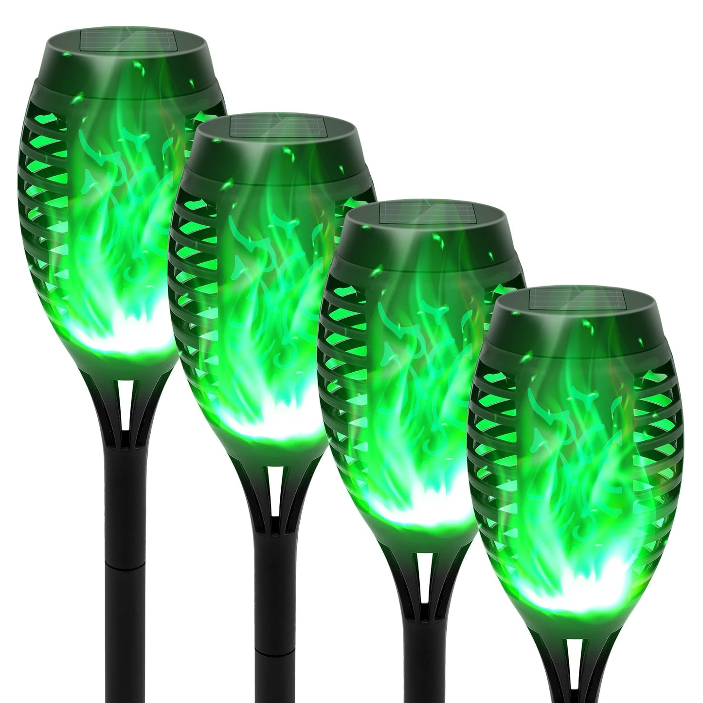 Green Solar Flame Light Outdoor Torch Lamp Garden Decor Waterproof