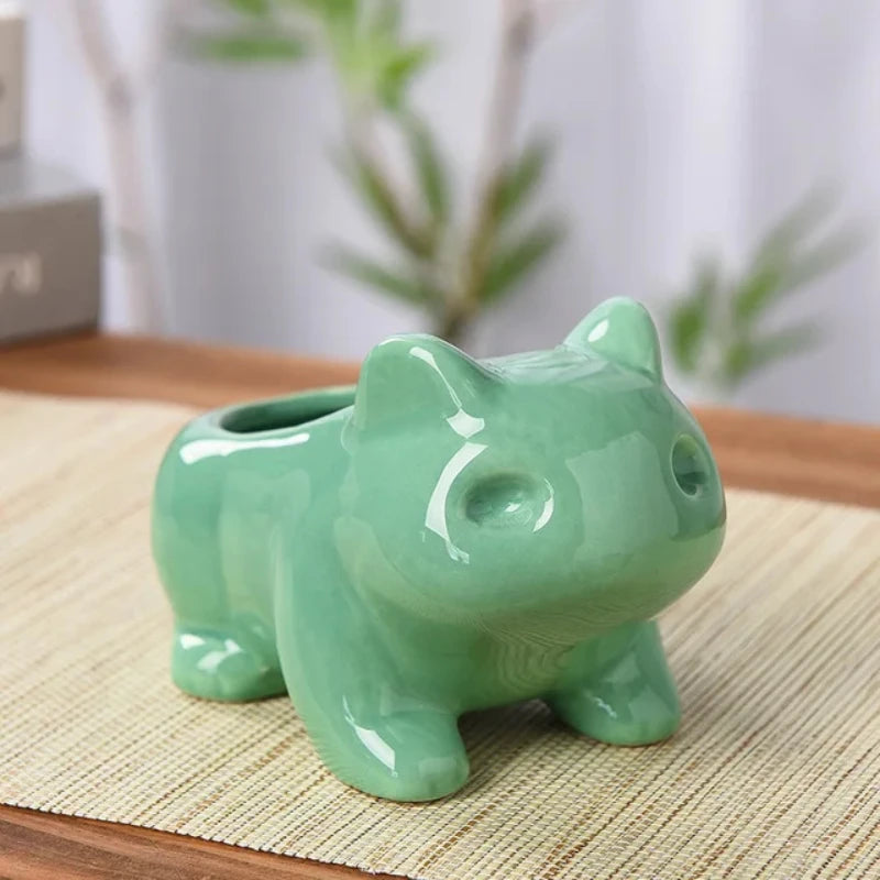 WOBDAEL Ceramic Mini Flowerpot Planter With Drainage Hole