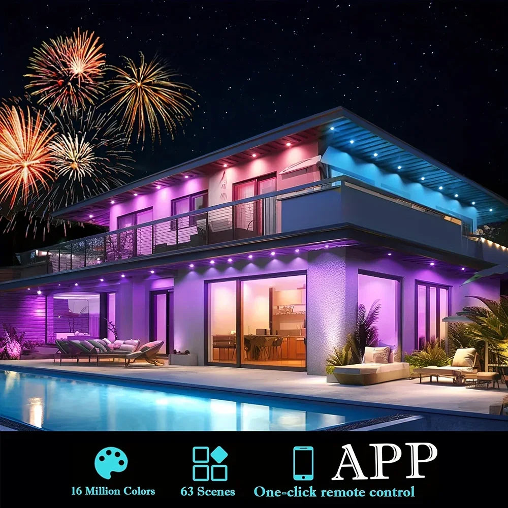 MIMIRGB Outdoor Eaves LED Light String With App Control