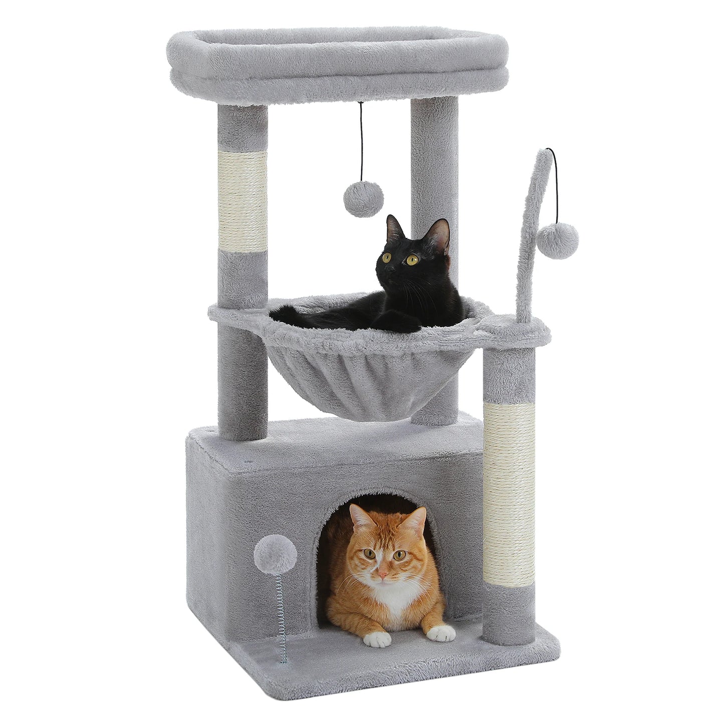 PAWZ Road 4-in-1 Cat Tree With Condo, Sisal Scratching, Hammock