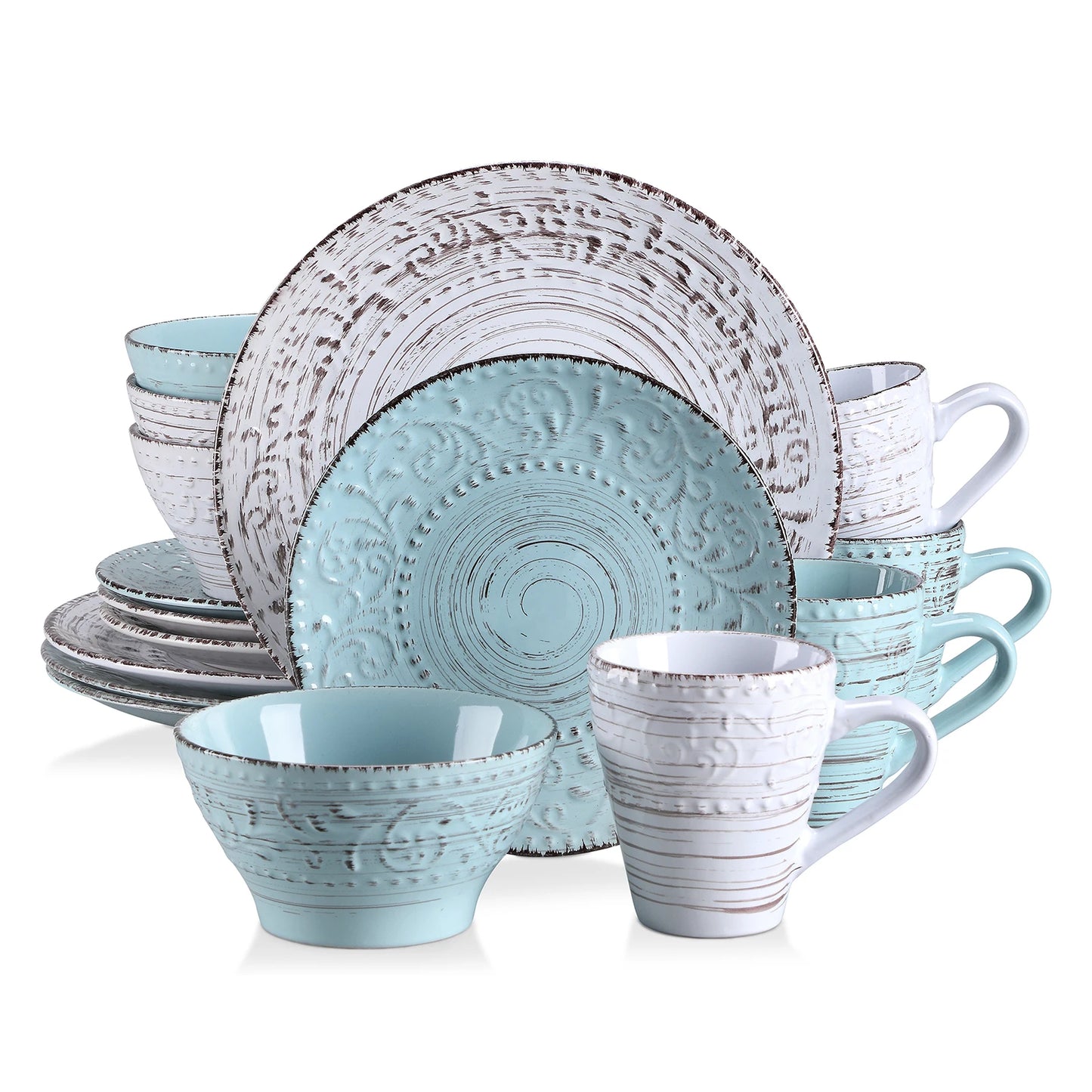 MALACASA Stoneware Dinner Set Ceramic Tableware Collection