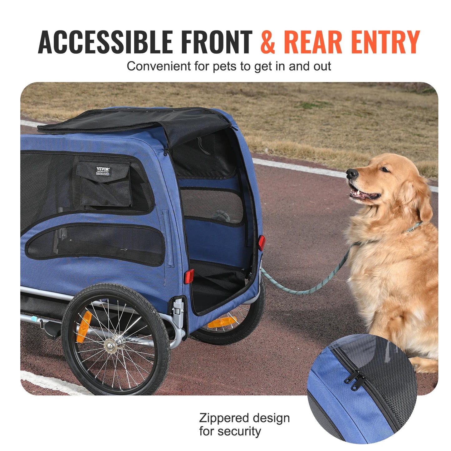 SucceBuy Pet Cart Bicycle Carrier For Dogs Travel Trailer