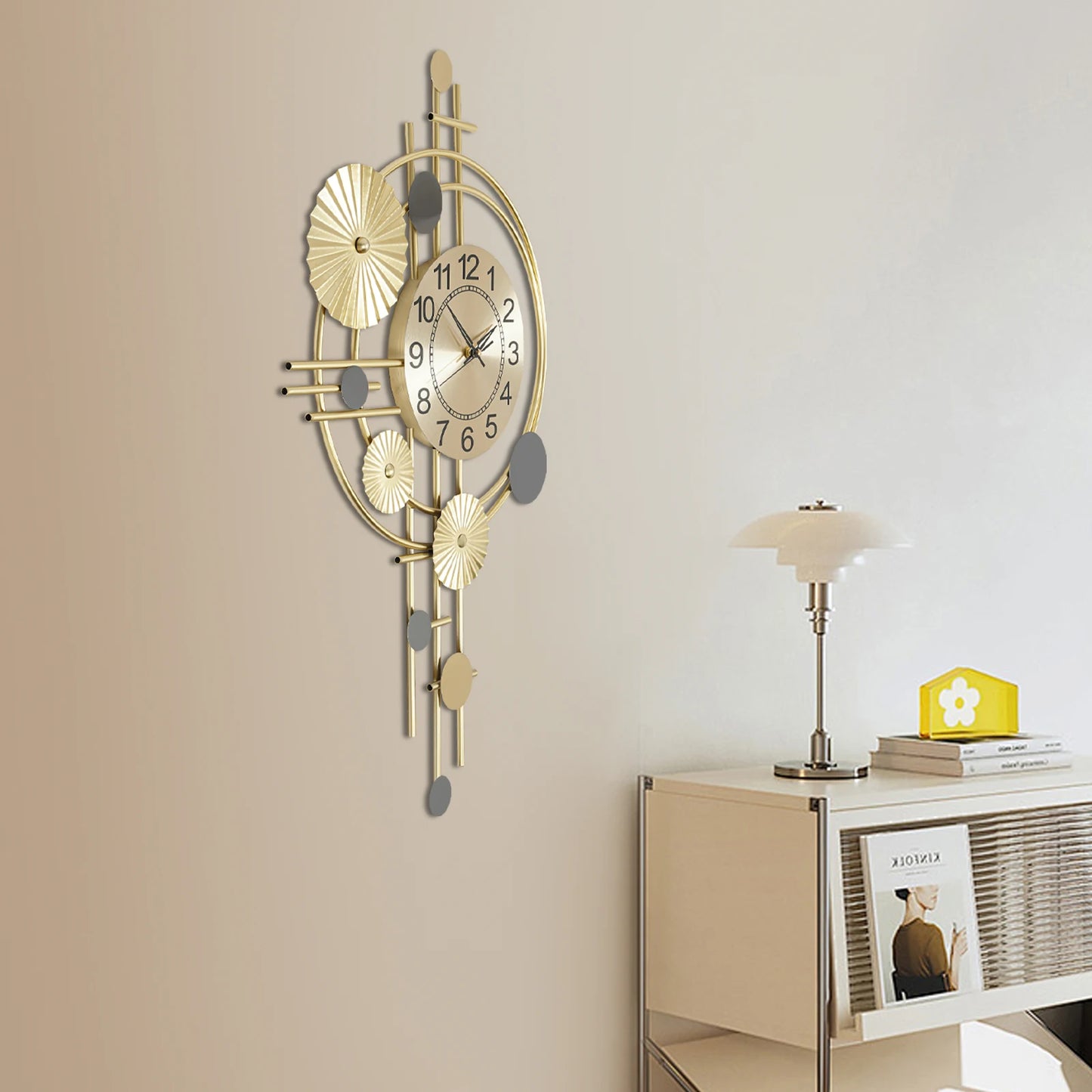 Decorative Art Wall Clock Silent NonTicking Indoor Decor