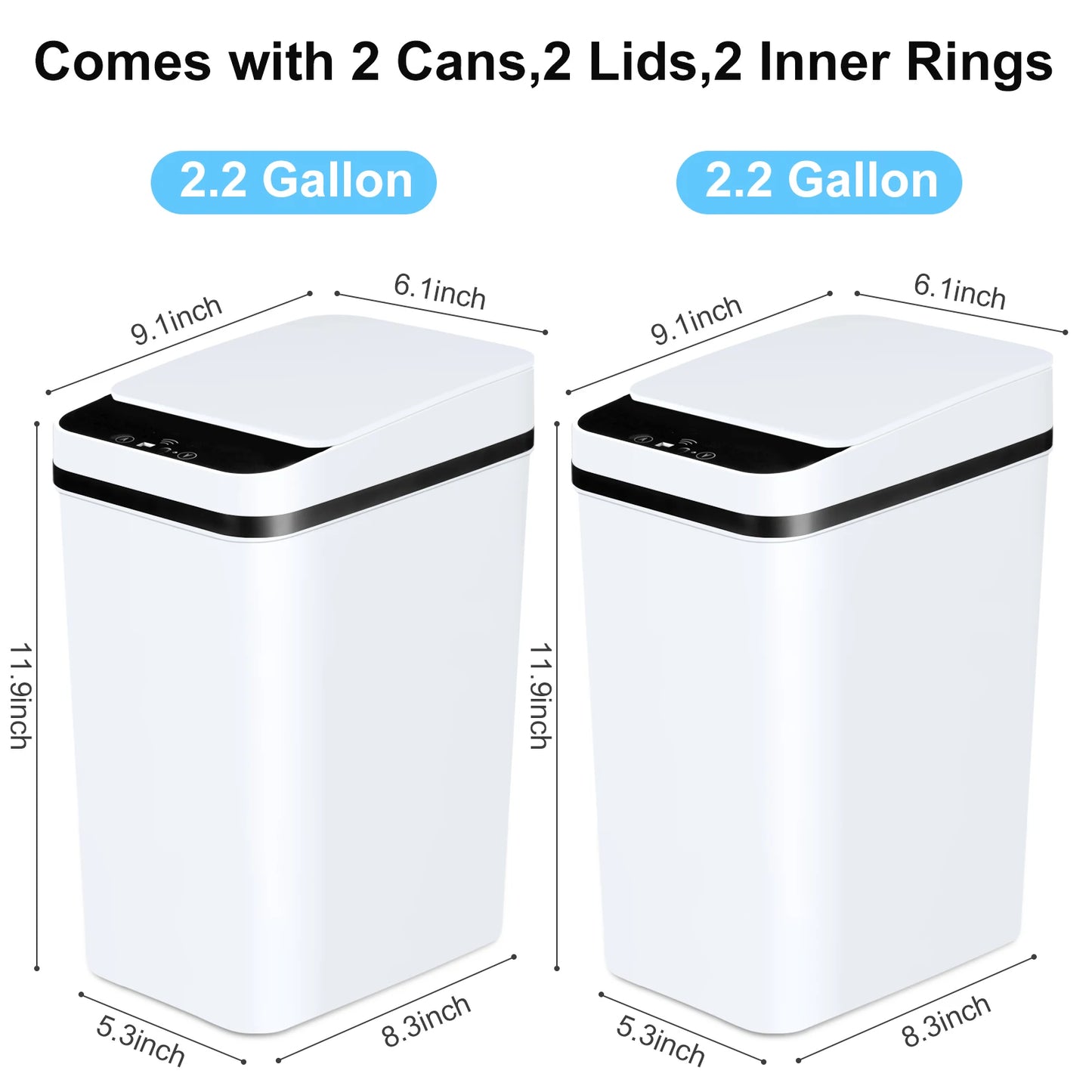 NONECN Touchless Motion Sensor Bathroom Trash Cans With Lid