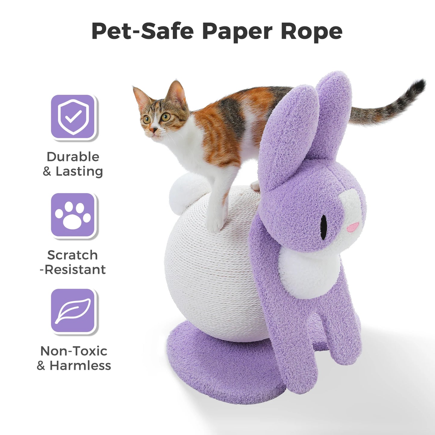 PAWZ Road Cat Scratching Post With Paper Rope Ball For Indoor Cats