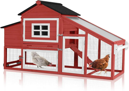 Mobile Outdoor Chicken Coop With Wheels And Nesting Box