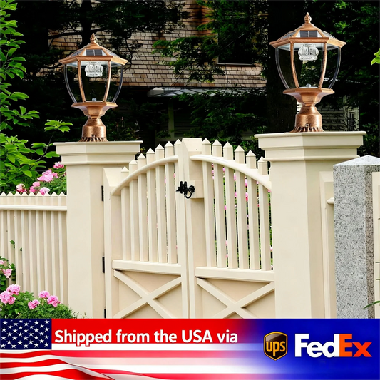 ARLGSITE Vintage Solar LED Post Light Outdoor Garden Lamp