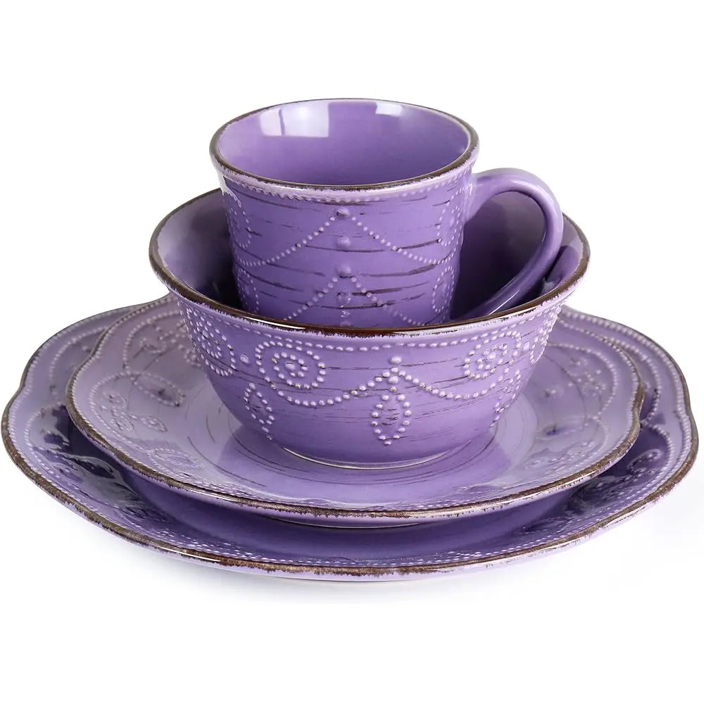 Bonjean Rustic Birch Stoneware Dinnerware Set El Rusticbirch Collection