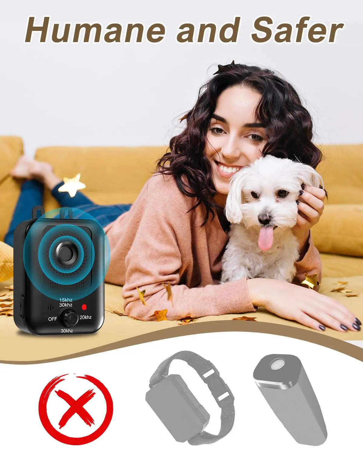 Automatic Ultrasonic Bark Deterrent For Dogs Indoors Outdoors