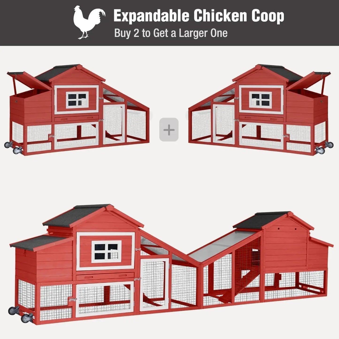 Mobile Outdoor Chicken Coop With Wheels And Nesting Box