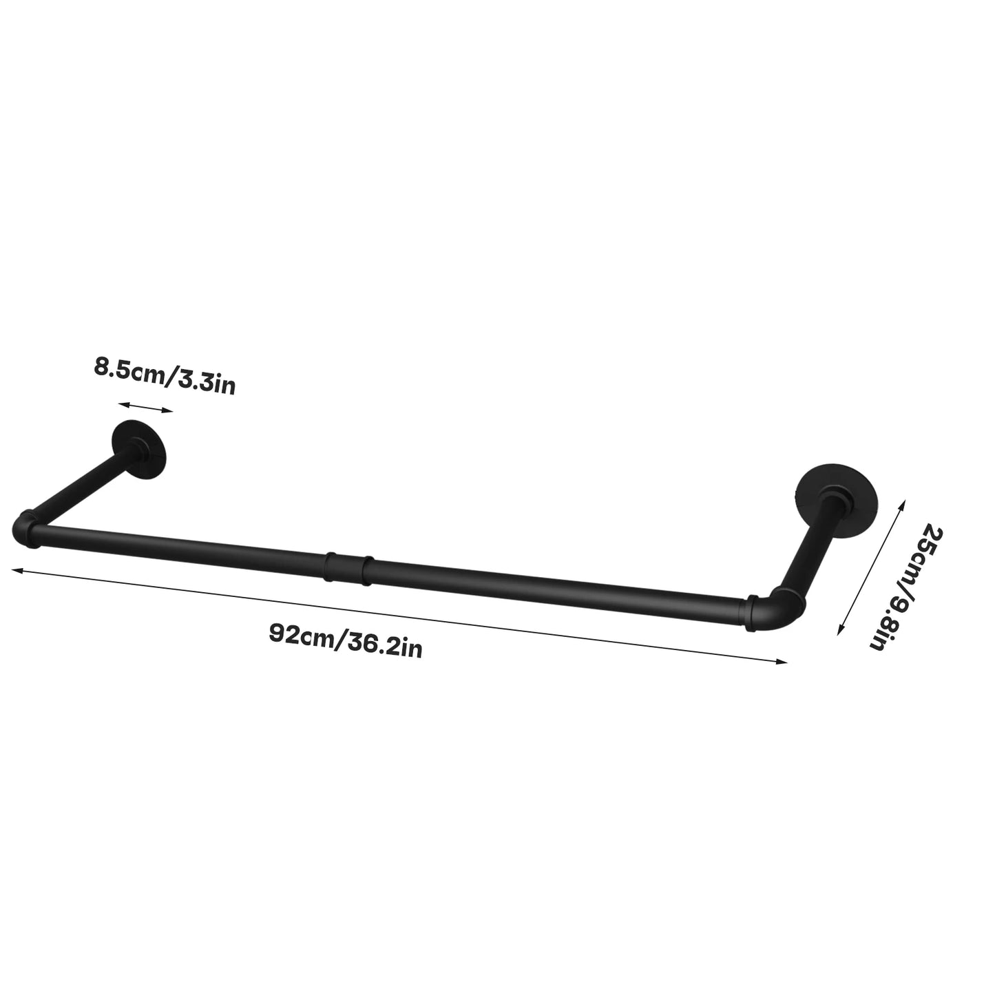 Industrial Pipe Clothes Rail Rack Wall Mounted Garment Organizer