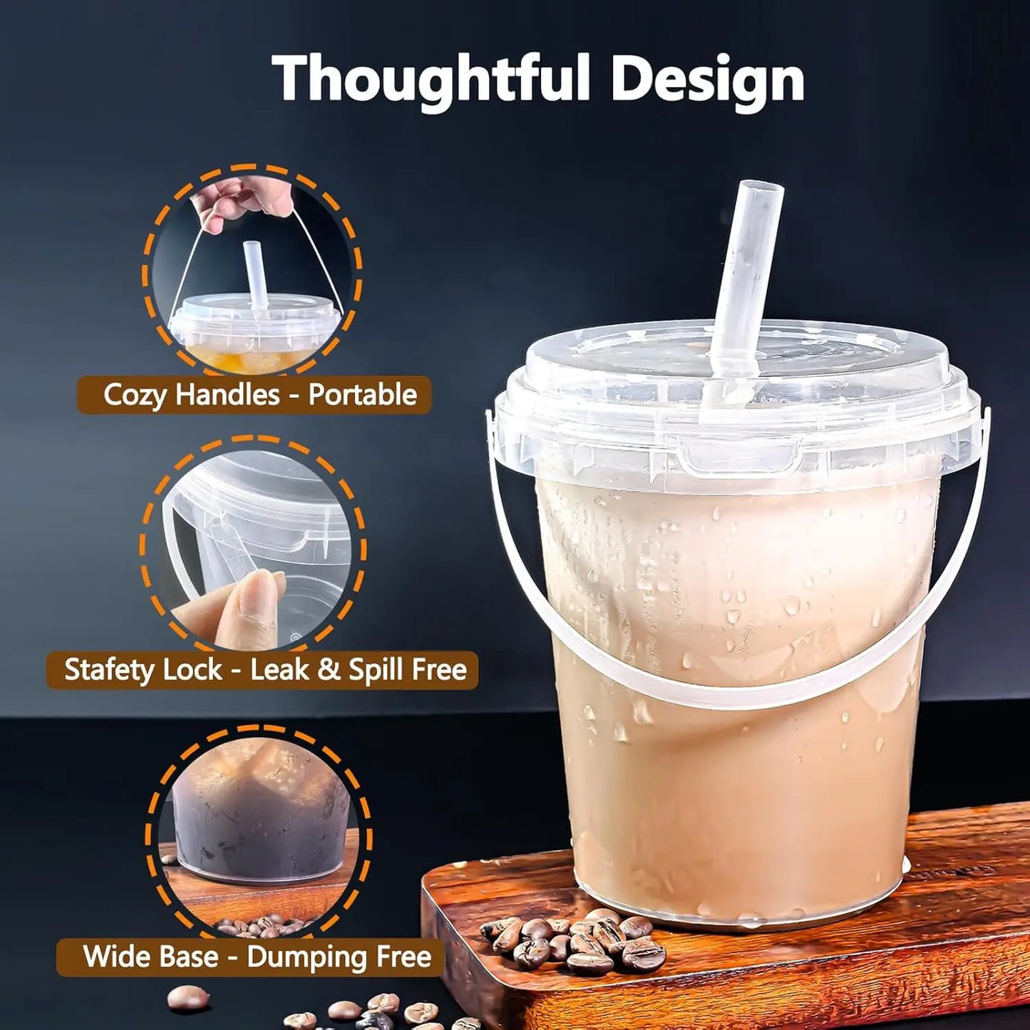 Clear Plastic Cups With Lids And Straws For Takeout
