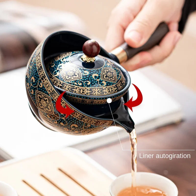 PDQ CN Kung Fu Tea Set Sand Ceramic Pottery Travel Gift