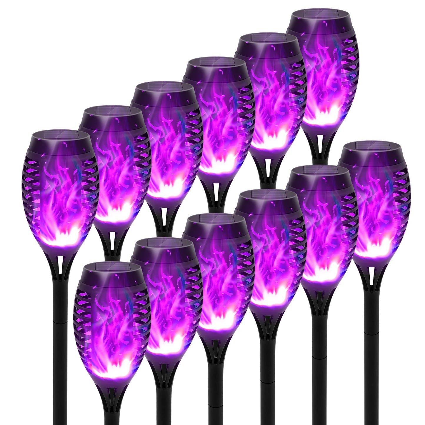 Green Solar Flame Light Outdoor Torch Lamp Garden Decor Waterproof