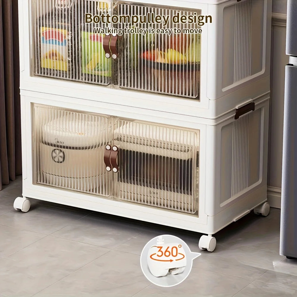 Collapsible Storage Container With Four To Five Layers Dual Access Organizer