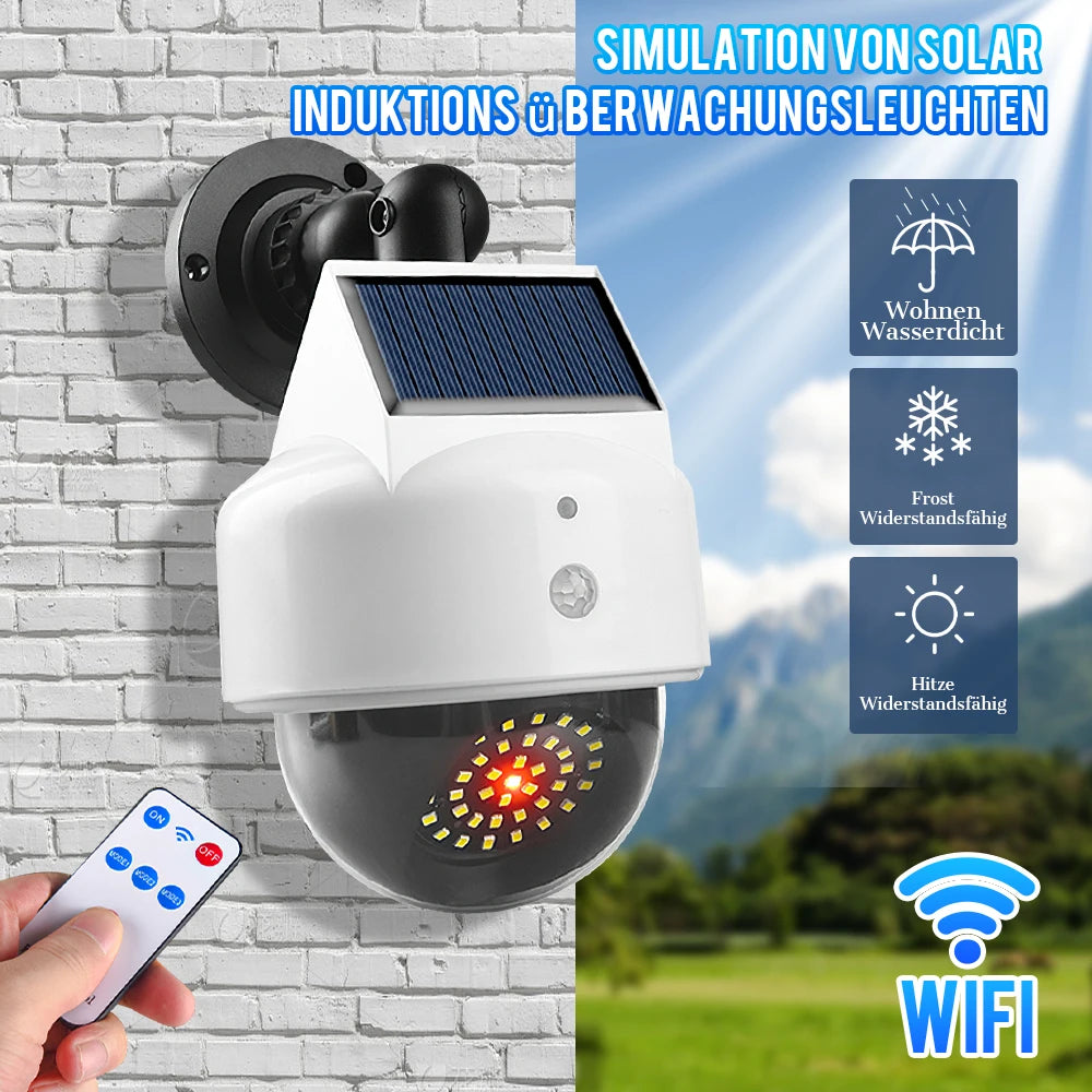 Outdoor Solar Sensor Lights With Remote Control Simulated Security Camera
