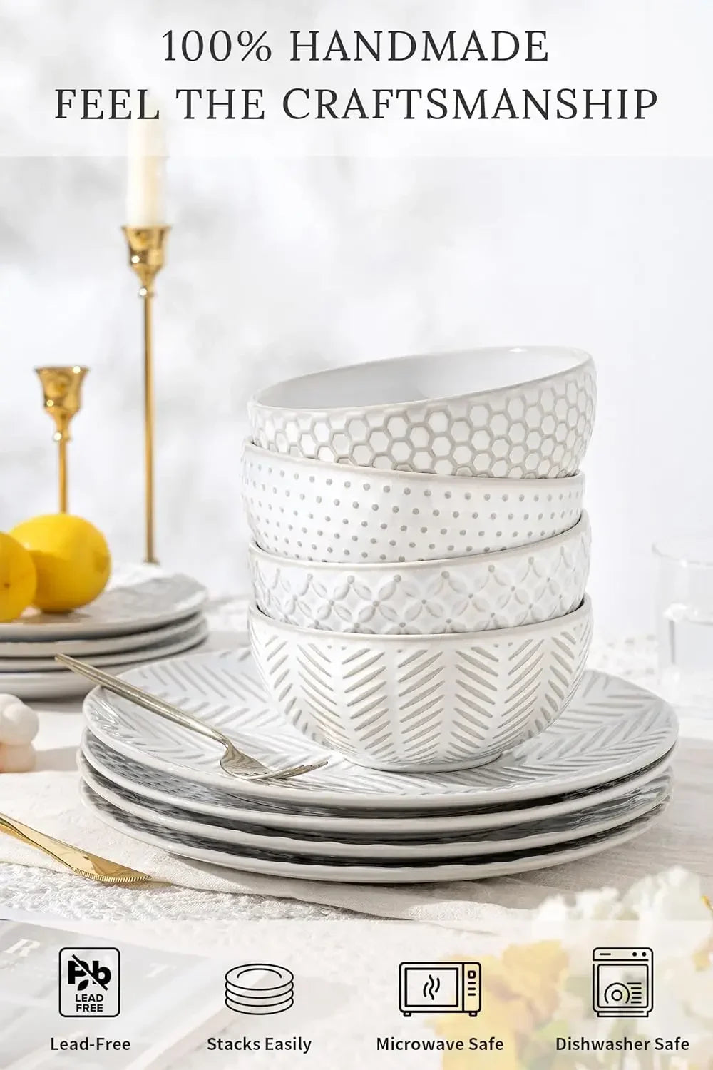 24-Piece Stoneware Dinnerware Set for Eight