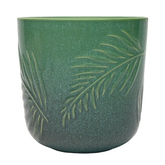 Porcelain Planter With Botanical Design For Indoor And Outdoor Use