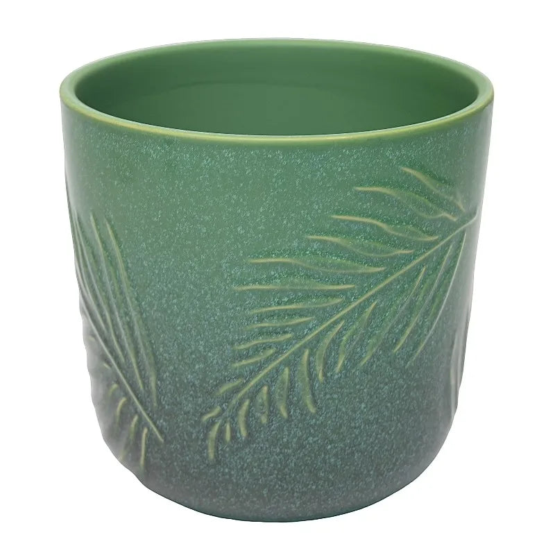 Porcelain Planter With Botanical Design For Indoor And Outdoor Use