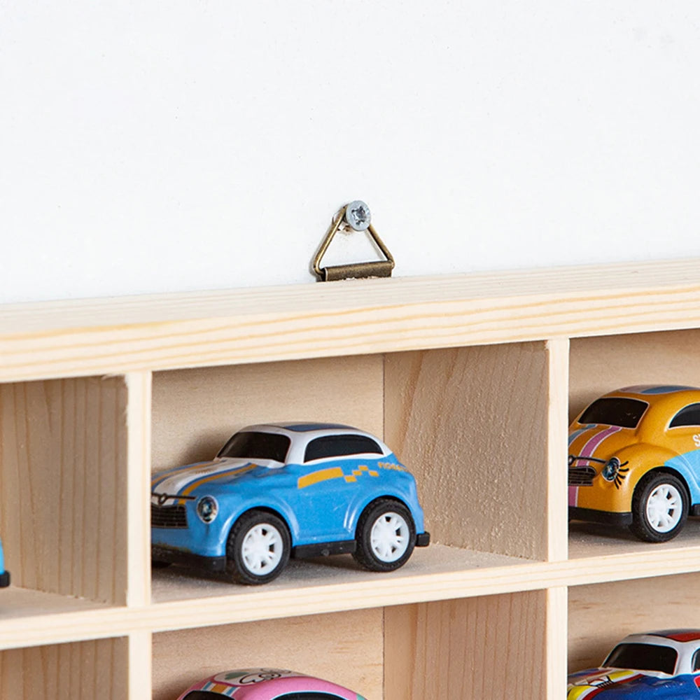 Solid Wood Wall Mounted Display Cabinet For Car Models And Collectibles