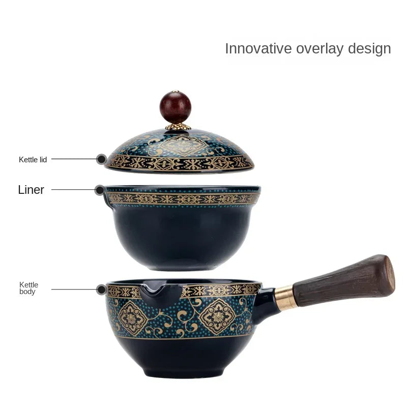 PDQ CN Kung Fu Tea Set Sand Ceramic Pottery Travel Gift