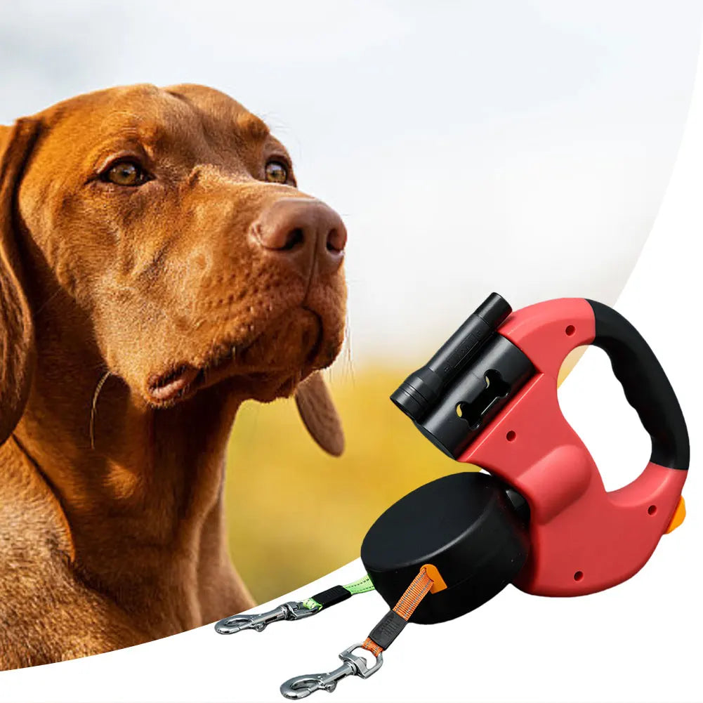 Alloet Double Headed Dog Leash Traction Rope LED Light