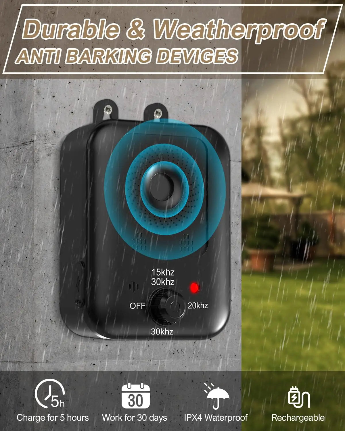 Automatic Ultrasonic Bark Deterrent For Dogs Indoors Outdoors